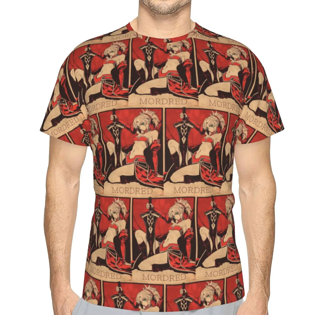 Pinup Mordred Fate Stay Night Anime 100% Cotton T-Shirt Men'sFashion T Shirts Men Round Neck Short Sleeve