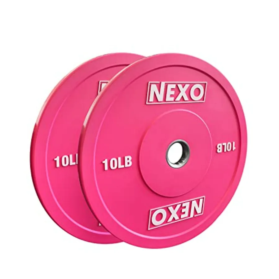 

10LB Pink Rubber Bumper Plate Pair - Premium Matte Finish 2x 10LB Hot Pink Cross Training Weight Plates