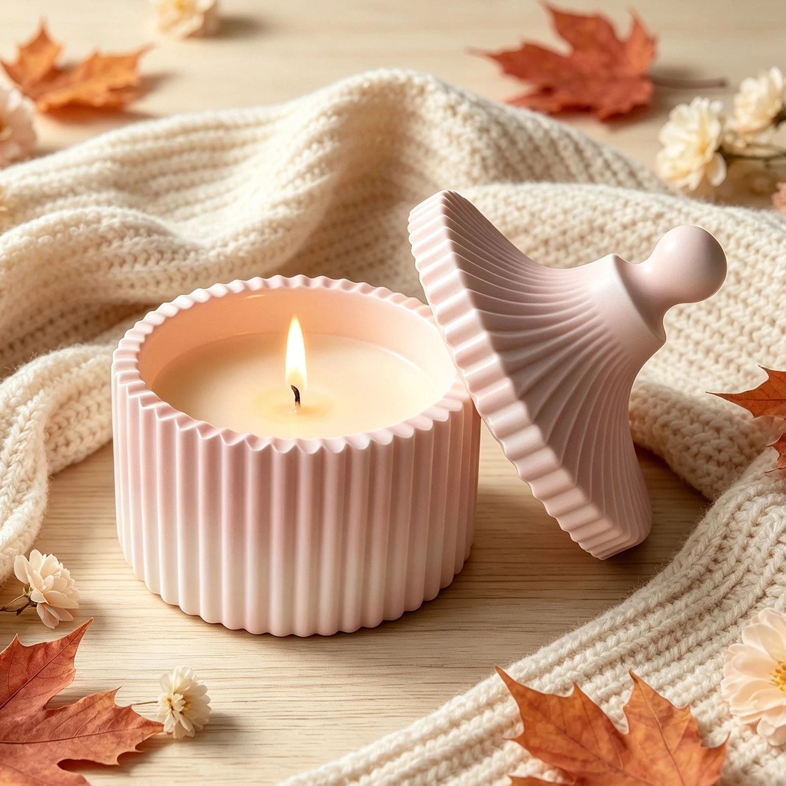 Geribbelde kaarsenpot met deks - Candle Making Jars recensie en prijs