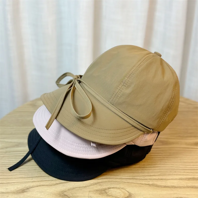 

Quick Drying Korean Bow Ribbon Baseball Hats Sunshade Niche ins Breathable Snapback Caps Versatile Fashion Sweet Simple Student