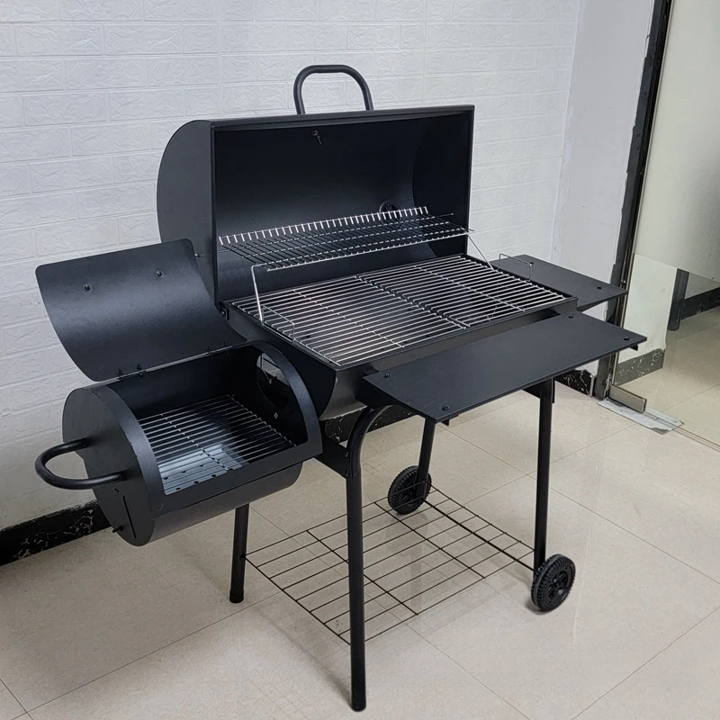 In Stock DoubleCharcoal Child and Mother Barbecue Oven plus-Sized Thickened American Outdoor Barbecue Grill Courtyard