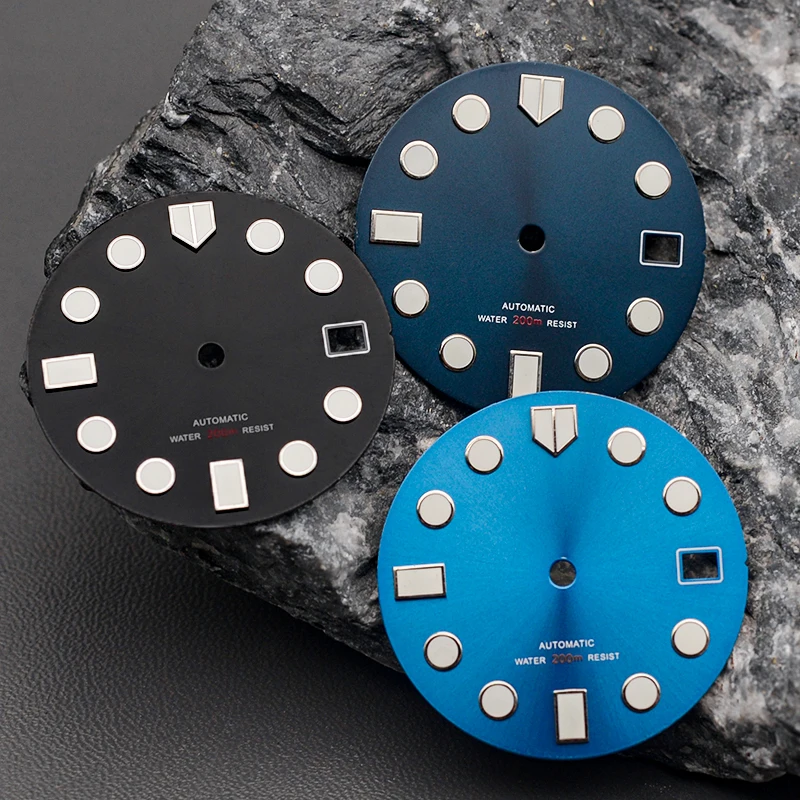 28.5MM Green Luminous Watch dial For NH35 NH36 Customized Logo Watch Face Replacement Part Watch Modification Accessories