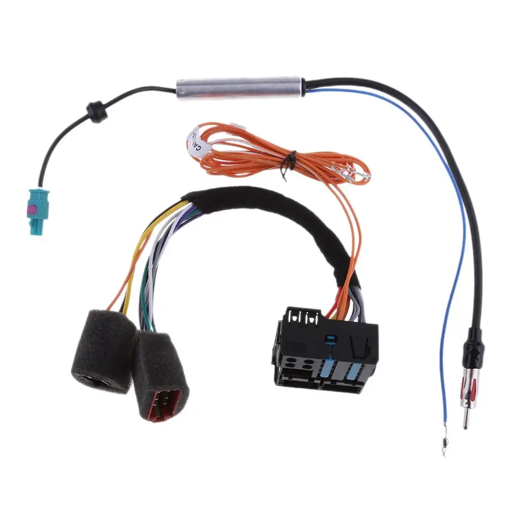 

Stereo CD Radio Wiring ISO Harness Aerial Adaptor for Volkswagen FM AMP Connection to Illumination wire