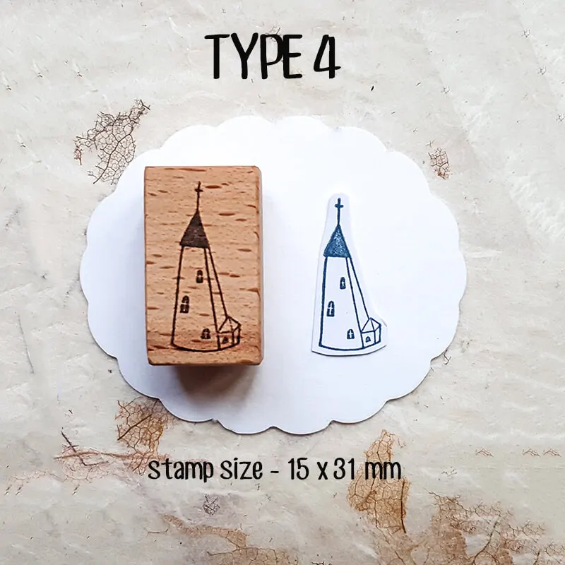 Mini Tampon en Bois Vintage pour Scrapbooking, Petite Maison, Bricolage
