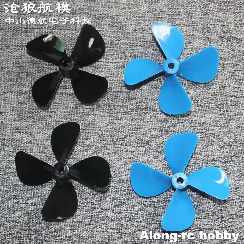 2 Pairs Four Blades Paddle Positive/Reverse 2 CW  2 CCW 60 Plastic Propeller Hole 4.0mm for RC Boats Spare Part DIY Models