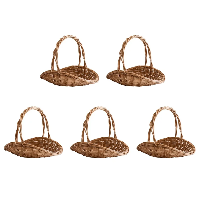 

ABNO-5X корзина для пикника, пасхальная корзина для конфет, свадебные корзины с цветочным узором для девочек, корзина для фаст-фуда, тканый органайзер для кладовой