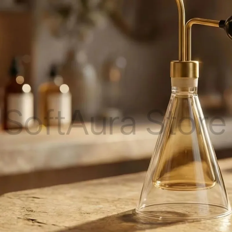80ml/300ml Brass Glass Scent Tester Vessel for Coffee Bean Tea Essential Oil Spa Aroma Appreciation