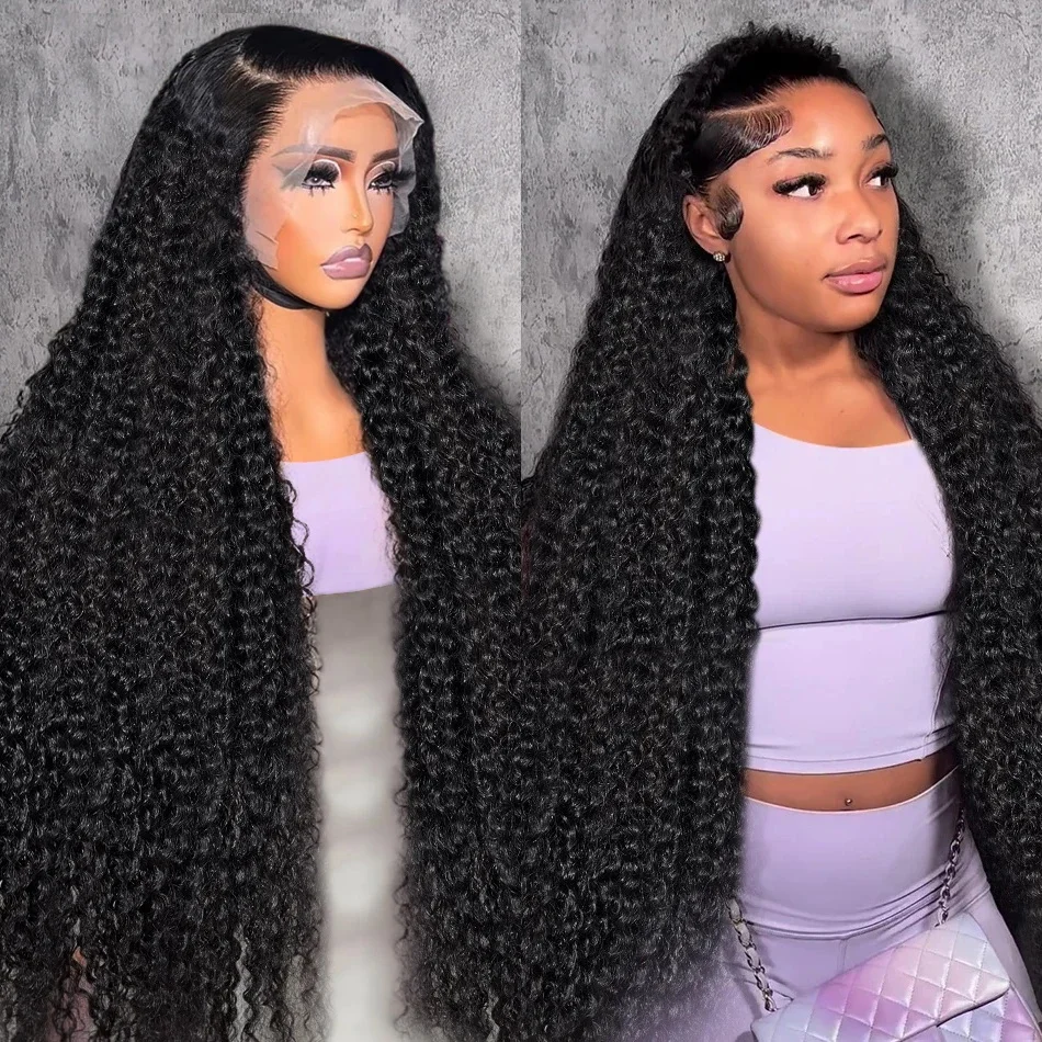 38 Inch Deep Wave Lace Frontal Wig 13x4 13x6 Transparent Lace Front Human Hair Wigs For Women Brazilian Curly 5X5 Glueless Wig