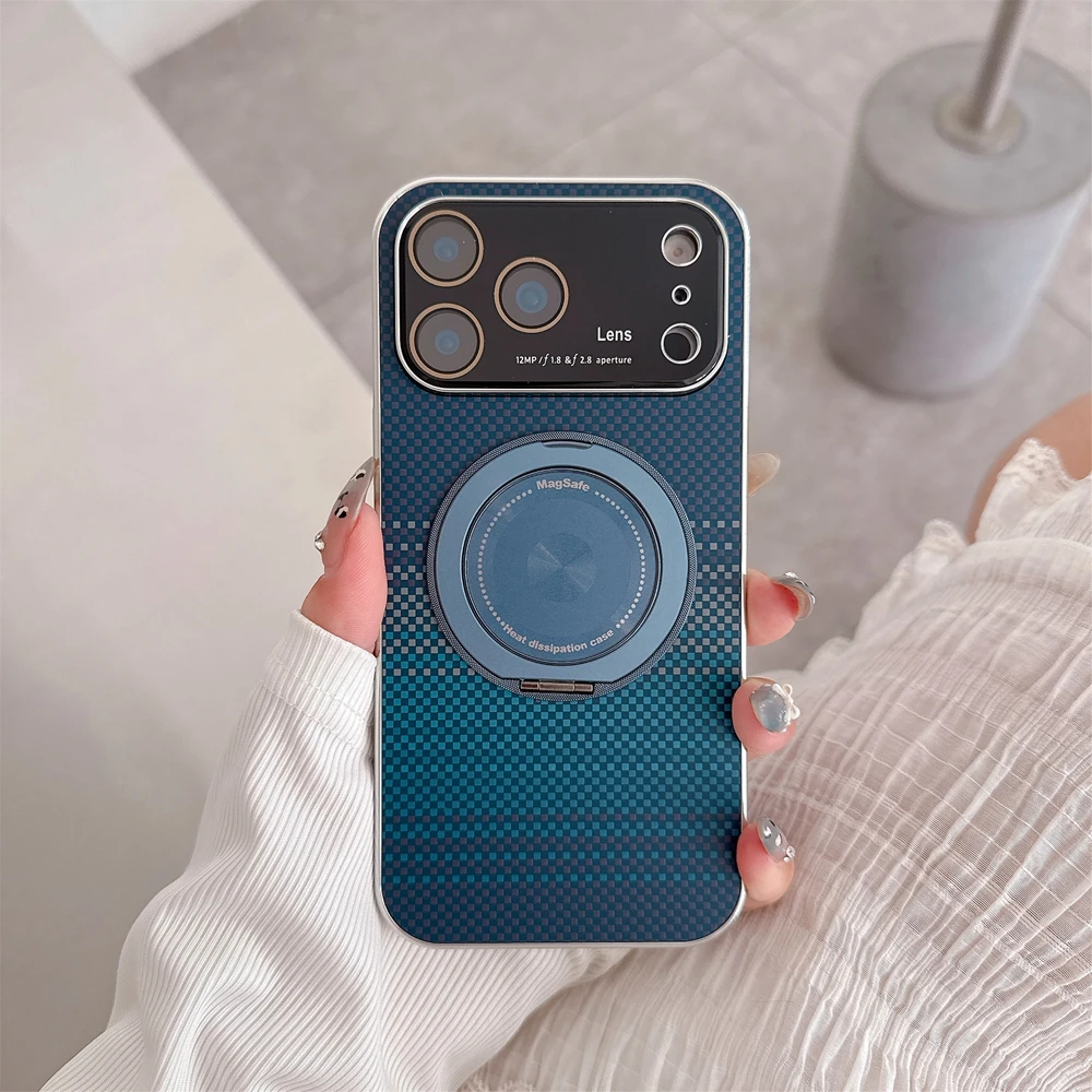 

Чехол Magsafe для Iphone 17 Pro Max для Iphone 16 15 14 Pro Max с поворотным на 360 градусов, магнитный держатель-подставка, мягкий магнитный чехол из углеродного волокна