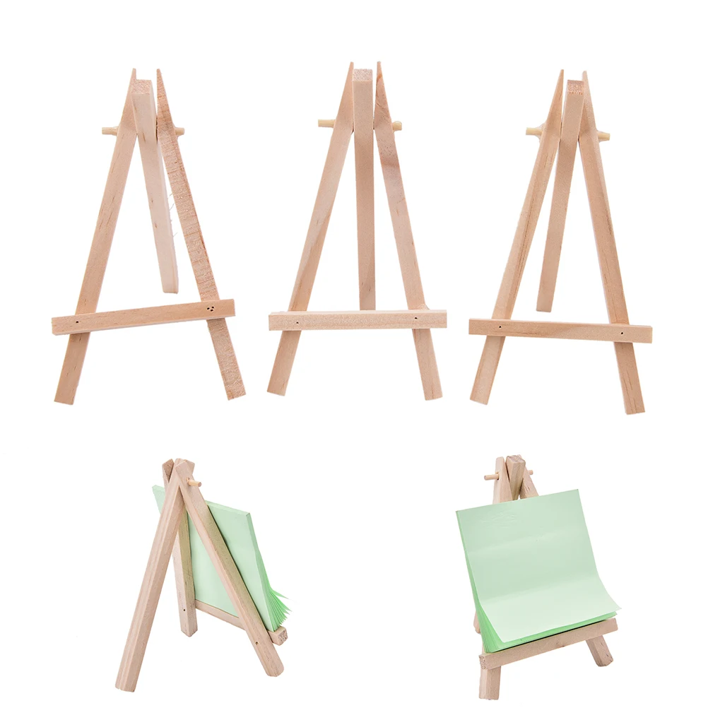 12.5x7cm Kids Mini Wooden Easel Art Painting Name Card Stand Display Holder Drawing for School Student Artist Supplies