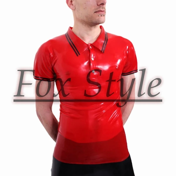 Free shipping  Men's  latex shorts shirt+jeans