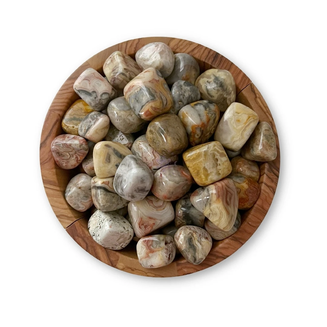 Natural Crazy Agate Tumbled Stones, Bulk Crystals, Polished Crazy Agate Tumbled Stones, Outdoor Garden Decoration Stones