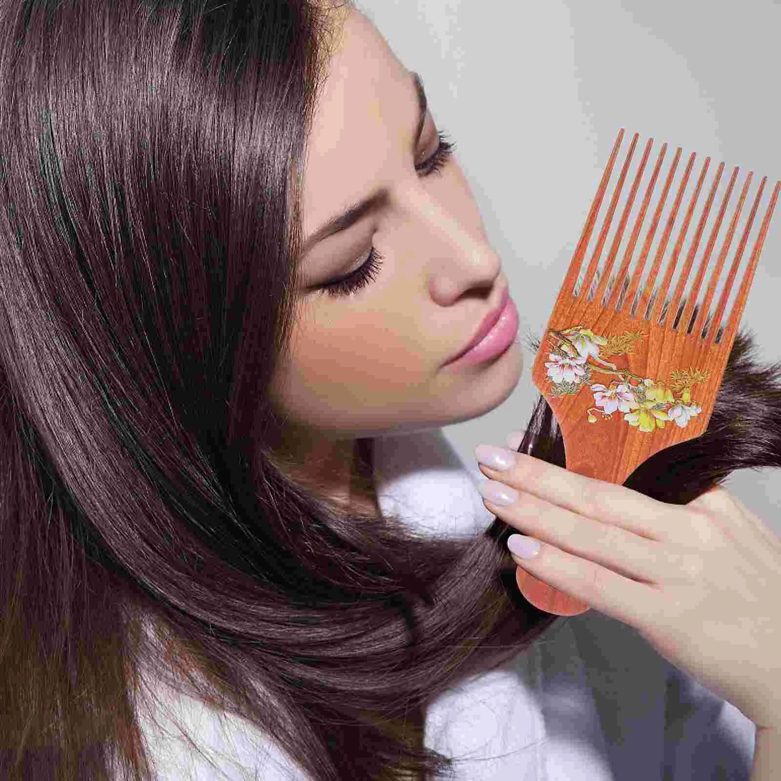 3 Packs Afro Combs, Afro Picks for and Men, Wooden Comb Lift Hair Pick Hairdressing Styling Tool for Curly Hair (,, )