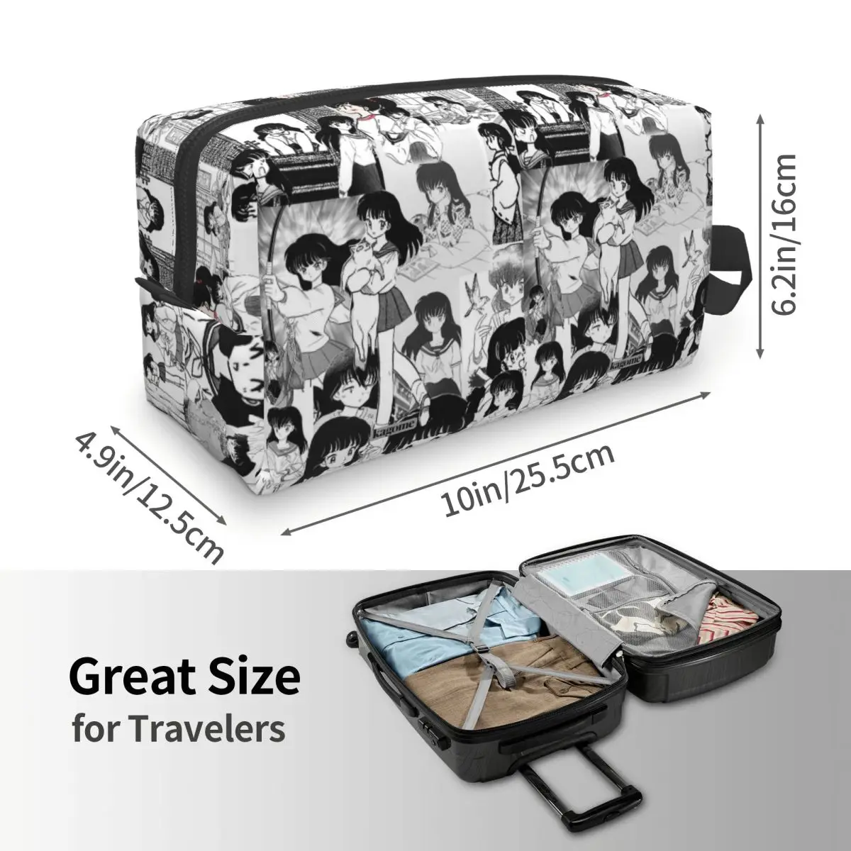 Inuyasha Higurashi Kagome Anime Pencil Case for Studen Pen Box Pencil Bag Stationery Supplies Women Organizer Pouch view 3
