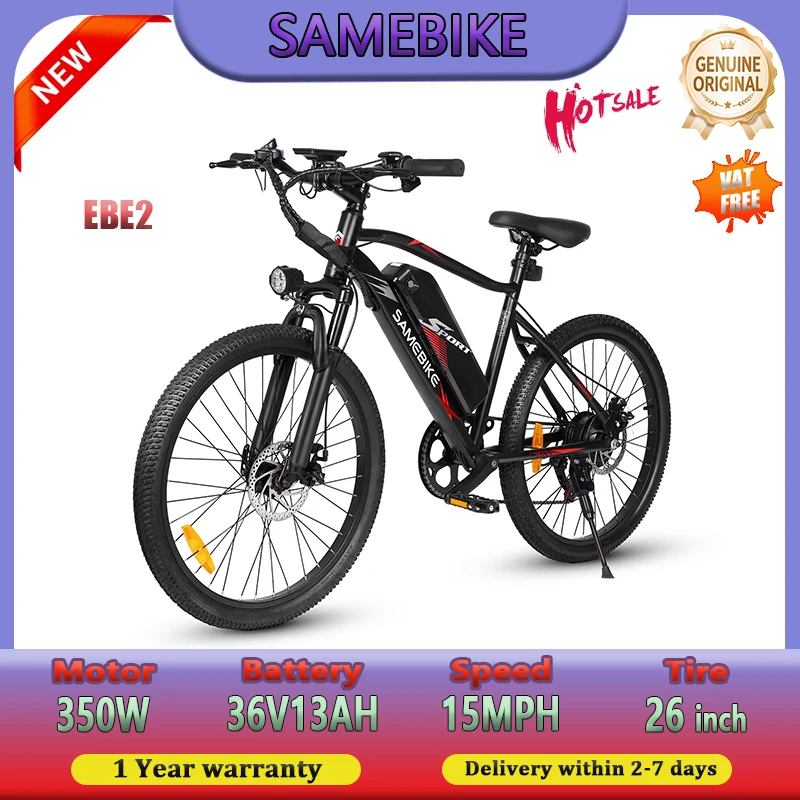 

EBE2 E bike 350W Motor 36V13AH All-terrain Off-road Electric Bike 24*2.0 inch Tire Travel Commute City Electric Bicycl Adult