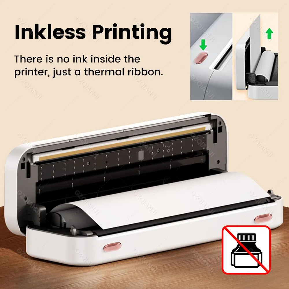Peripage A40 P81 Inkless Portable A4 Thermal Printer Wireless Bluetooth USB Printing Text PDF Document Photos A4 Machine Maker