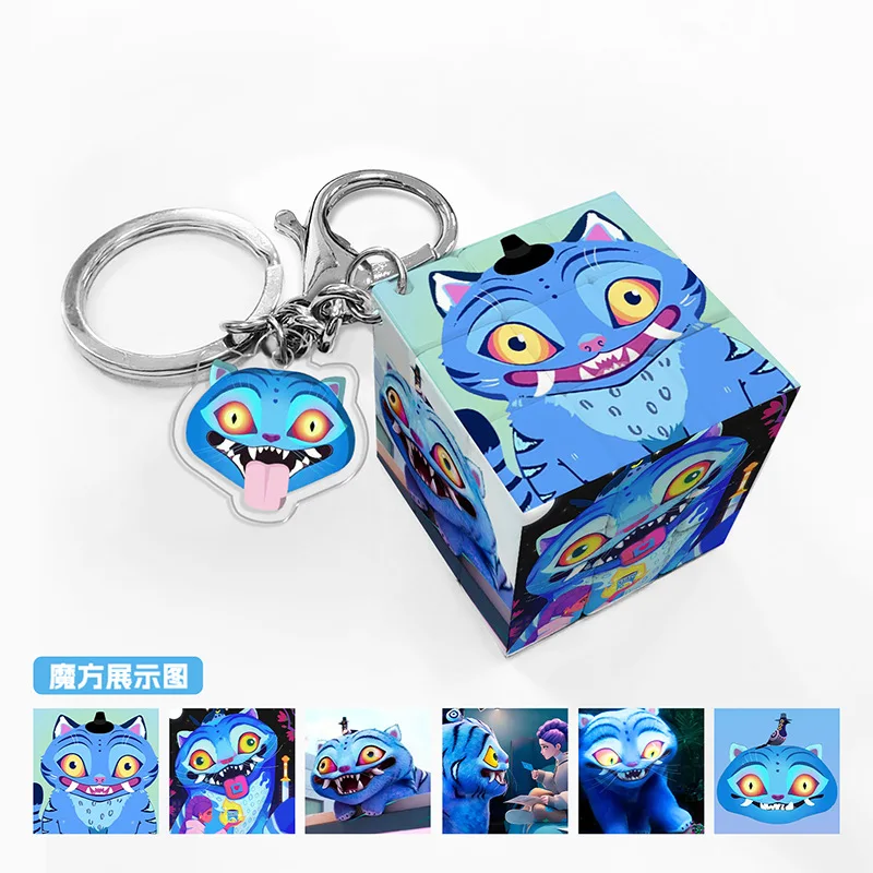 

Брелок Kpop Witch Hunter Group Merch - Shaka Boy Group Blue Big Cat Charm, образовательный кулон в виде волшебного куба 3*3*3 см