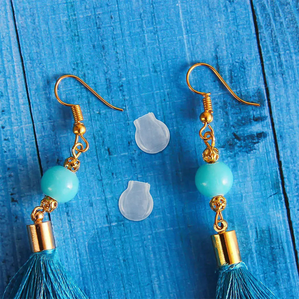 

20Pcs Clear Silicone Earring Cushions Pads Pain Relief Clip-on Support for Heavy Earrings Droopy Ears Jewelry DIY