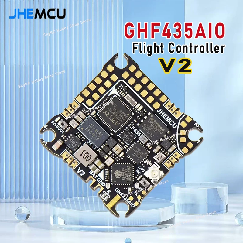 

JHEMCU GHF435AIO V2 20A Flight Controller 2-4S with OSD Baro Blackbox Built-in ELRS 2.4G Receiver for RC FPV Freestyle Drone