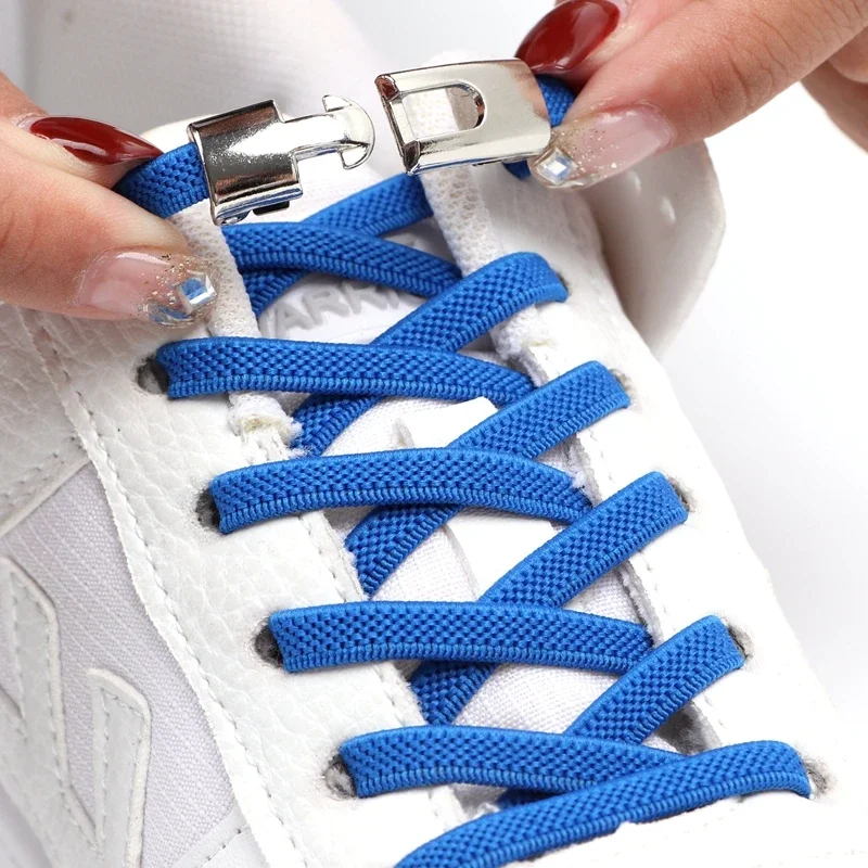 1 Pair Flat Shoelaces Without Ties Elastic Shoe Laces for Sneakers Reticulated Pattern Precision Compilation Lazy Shoes Lace