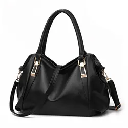 Bolso de hombro para mujer de moda casual, bolso de gran capacidad suave de color sólido, bolso bandolera