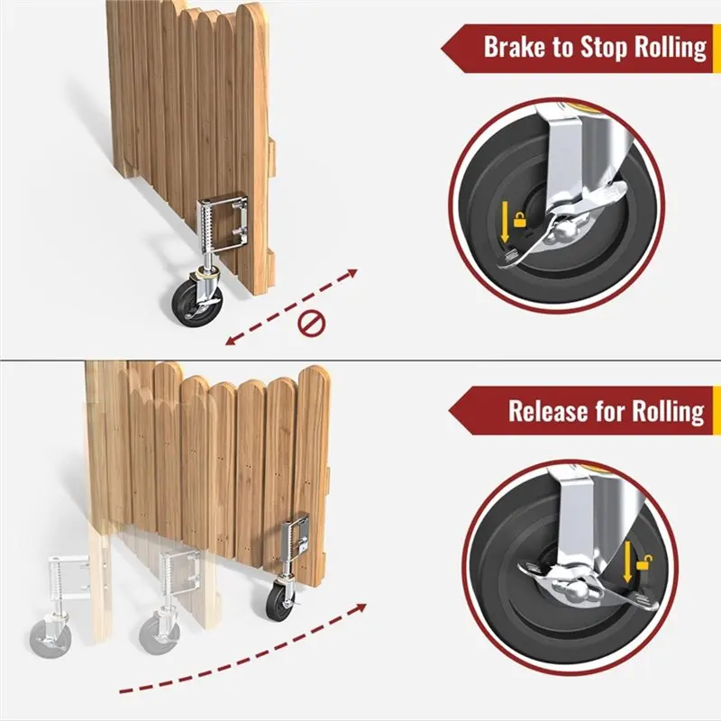 Best-Max Load Capacity 220Lbs Gate Wheels With Side Brake, Spring Loaded For Farm Yard And More Caster System