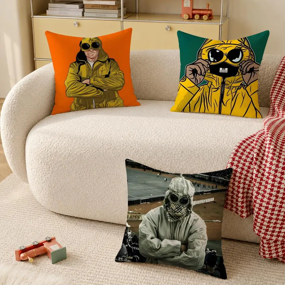 C-CP C-company Logo Cushion Cover Wrinkle-Resistant Short Plush Cushion Covers Breathable Machine-Washable