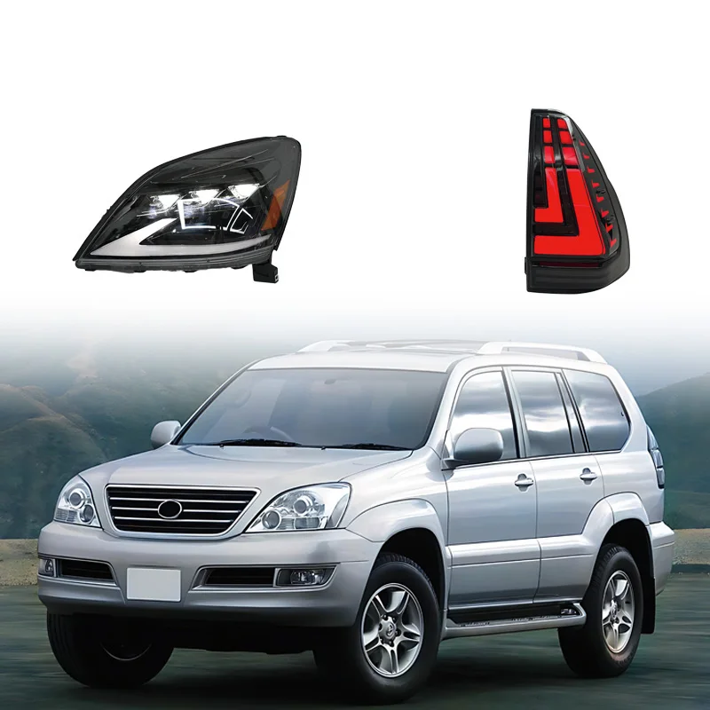 سيارة LED المصابيح الأمامية لكزس GX470 2003-2009 كامل Led رئيس مصباح إشارة ديناميكية الضوء الأمامي