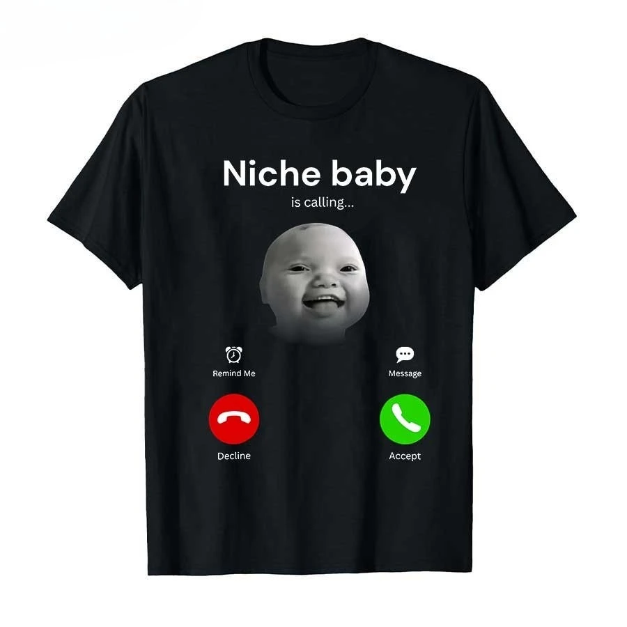 مضحك AI الطفل يضحك يدعوني ميمي تي شيرت المرأة الرجال Gif تي شيرت الشارع الشهير عادية للجنسين قصيرة الأكمام Harajuku بلوزات مستديرة العنق #1