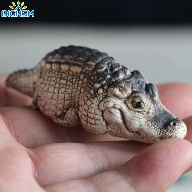 Crocodile Figurines Alligator Figure Chubby Animal Ornament Resin Garden Decoration For Lawn Desktop Or Balcony Crafts Tea Pet