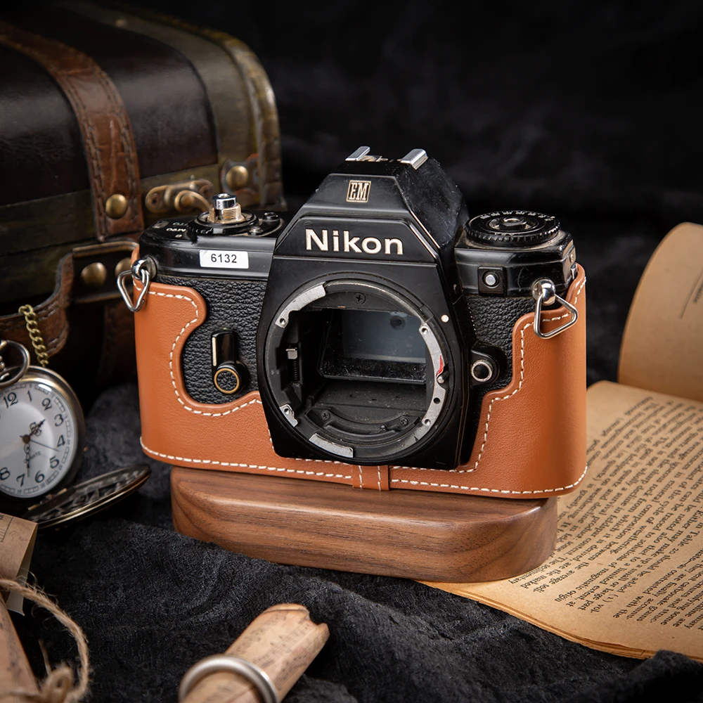 

Leather Camera Bag EM Cover Bag For Nikon EM Case Genuine Real Leather Camera Half Case Protective Case Photography Accessories