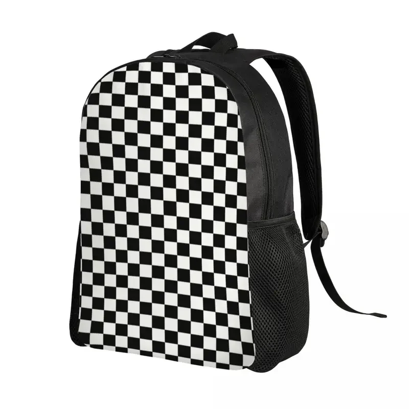 Mochila de viagem xadrez personalizada para homens e mulheres, mochila universitária, mochila de computador escolar, tabuleiro de xadrez, clássico