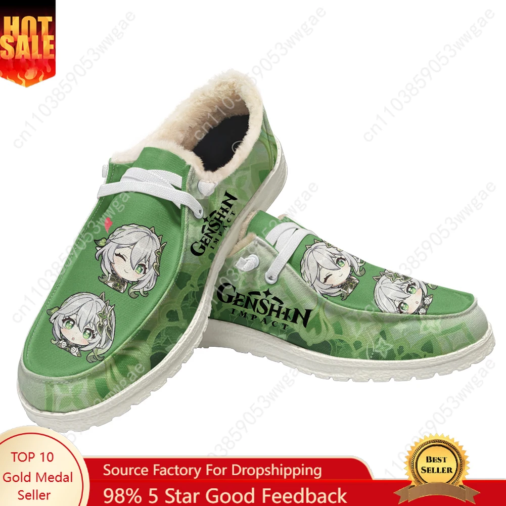 

Genshin Nahida Flat Shoe Mens Womens Warm Casual Shoe Indoor Outdoor Light Durable Comfortable Couple Shoe Cartoon Custom Shoes