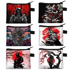 Samurai Warrior portamonete Bushido portafoglio da uomo Harajuku borsa per adolescenti cambia borsa per soldi piccola pochette Hip Hop Demon Coin Bags