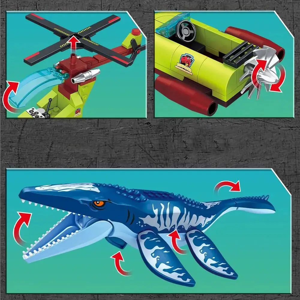 Dinosaur World Movie Series Building Blocks Compatible Brands Brick Sets Mosasaurus Research Station Toys For Kid Children Gifts