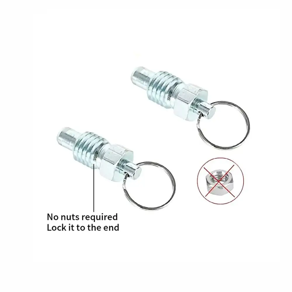 1Pcs M6 M8 M10 M12 Retractable Indexing Plunger Short Style Carbon Steel Pull Tab Lock Pin Blue Zinc Plated Locking Screw