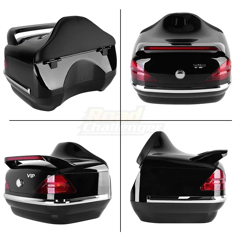 Universal Motorcycle Trunk with Lock Scooter Top Box Durable Rear Storage Luggage Topbox Case For Honda Yamaha Suzuki Kawasaki