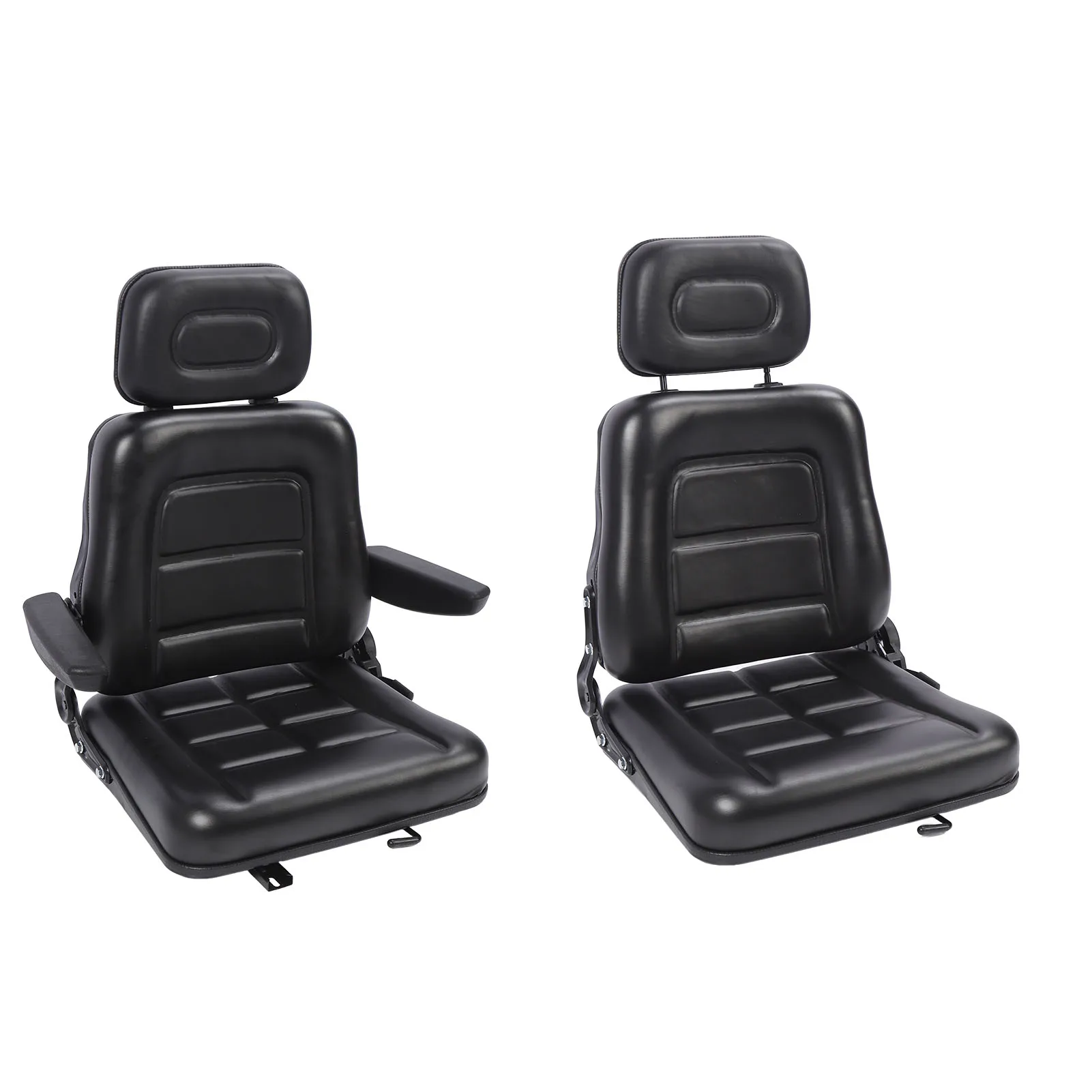 

Forklift Seat with Adjustment Switch and Slide Rail 3 Level Adjustable Headrest Seat for Dumper Mower Skid Loader Telehandler