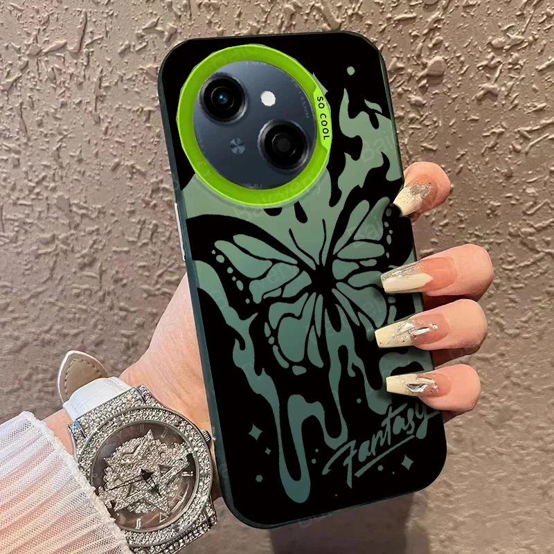 ل Tecno Spark GO 1 حافظة Spark 30c 20c 10c 20 10 8c 7T 6 GO Pro Plus 4G 5G حافظة هاتف ليزر فاخرة على طراز الرسوم المتحركة رقم 46