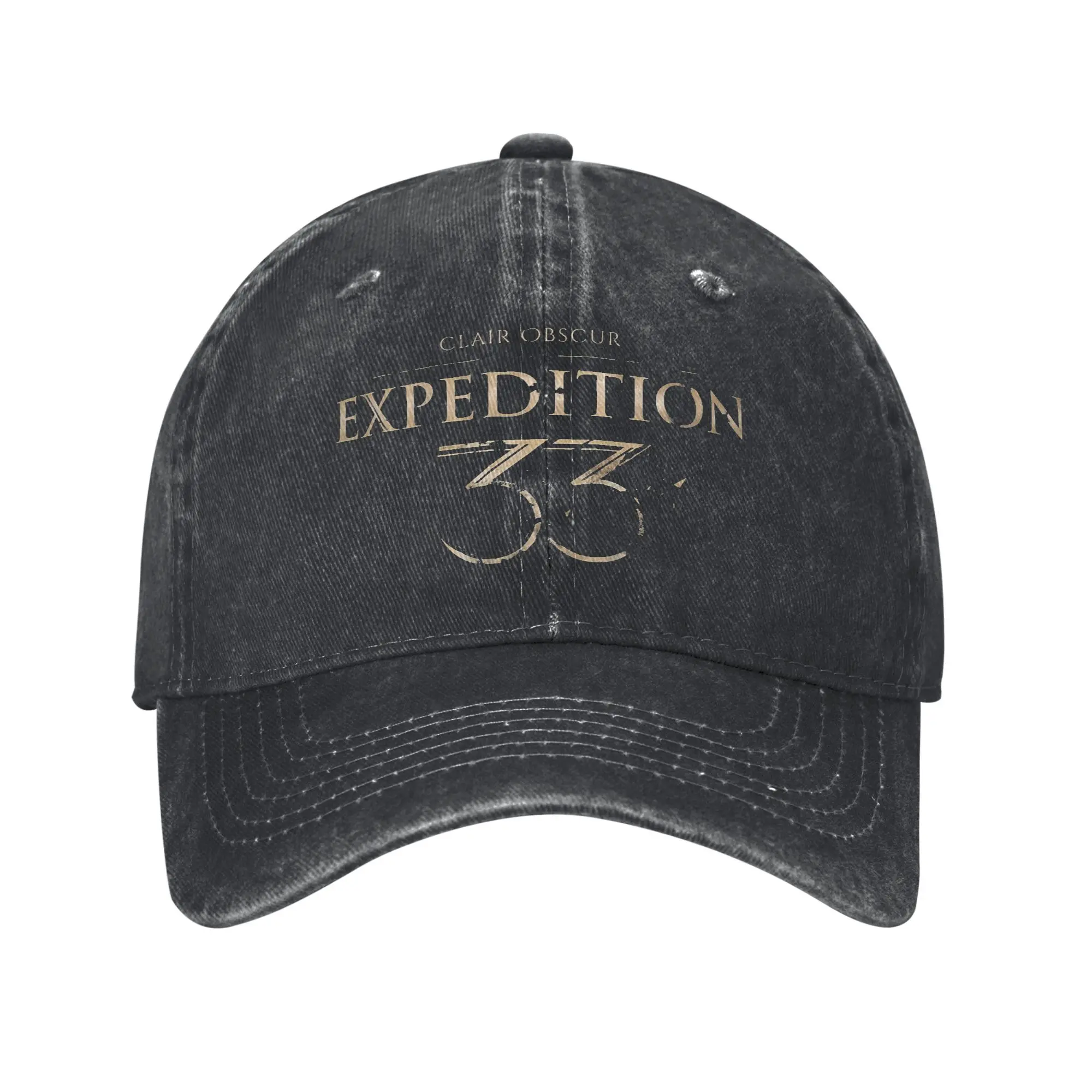 

Unisex Clair Obscur Expedition 33 Video Game Printed Hats Classic Distressed Denim Washed Baseball Cap Adjustable
