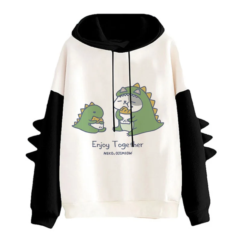 Hot Dinosaur Funny Cute Hoodie for Women Men Fashion Vintage Sweatshirt Gothic Hip Hop Streetwear Mange Graphic Pullovers Female