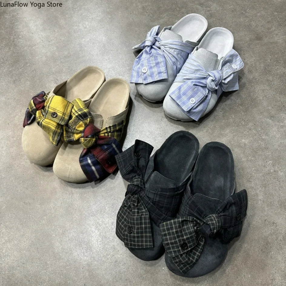 Nouvelle Série 2026 – Chaussons de Luxe Rétro pour Femme avec Nœud Décoratif – Tendance Printemps-Automne – Confortables pour l'Extérieur – Décontractés Antidérapants à Bout Fermé