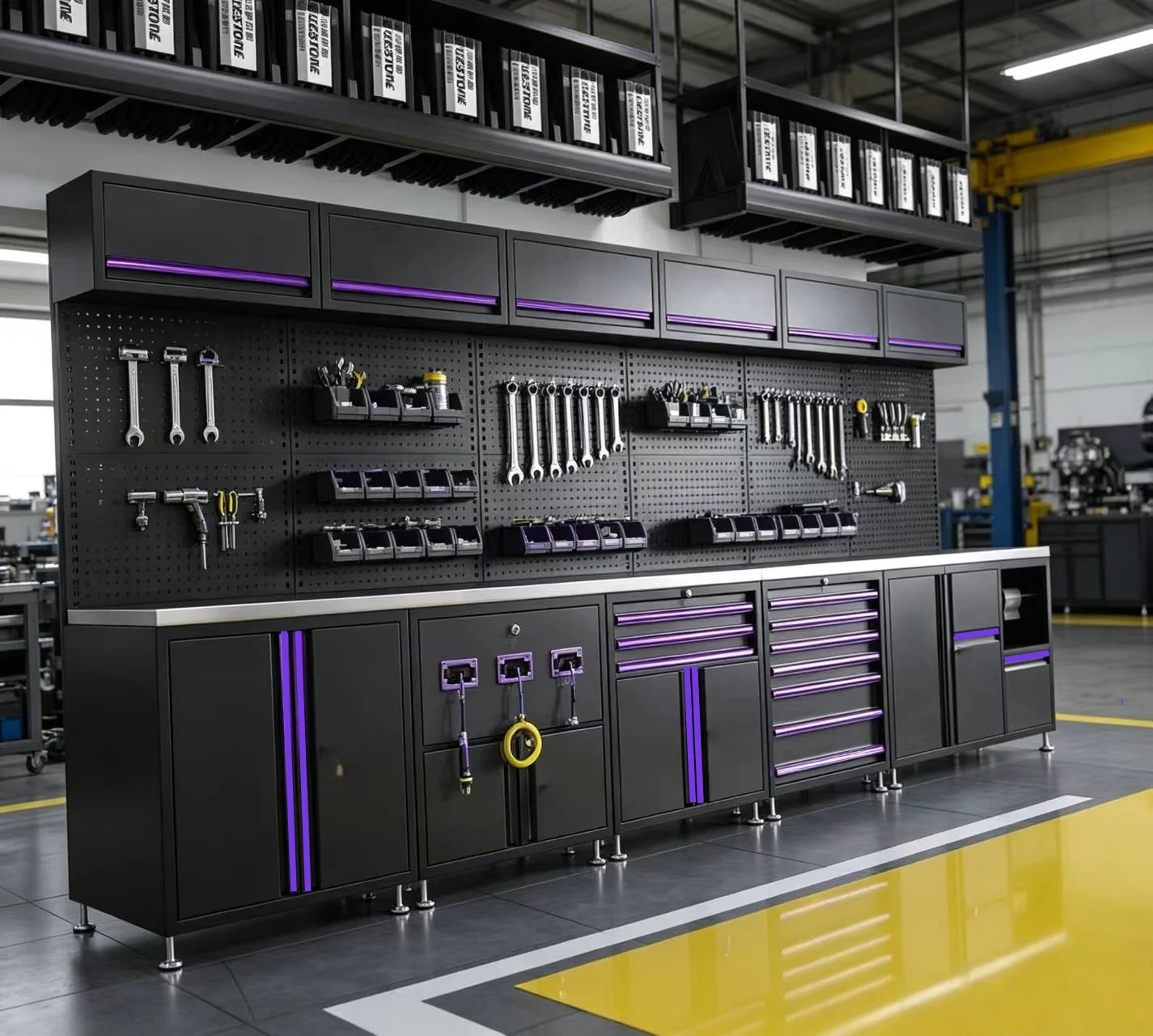 Customizable Modular Workshop With Lockable Metal Tool Storage Suitable For Heavy-duty Workstations Automotive Repair Workshops