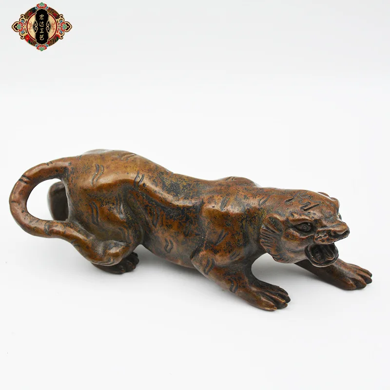 Brass patina copper tiger Home entrance hall zodiac tiger bronze ornaments