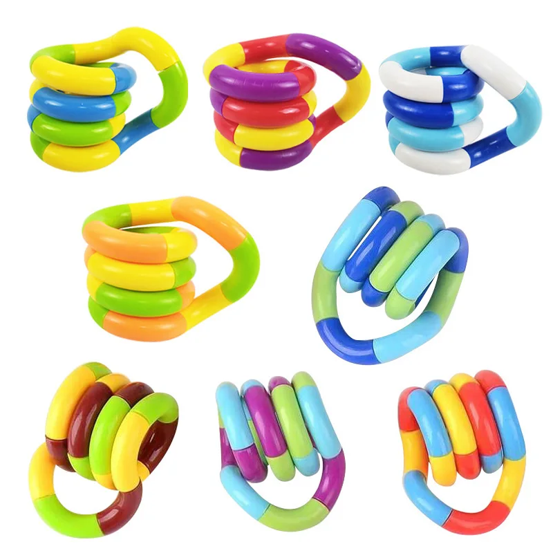 1Pcs Tangle Rope Twist Fidget Toy Rrainbow Circle Sensory Autism Therapy Jouet Anti Stress Enfant Juguete Antiestres Toy Gift