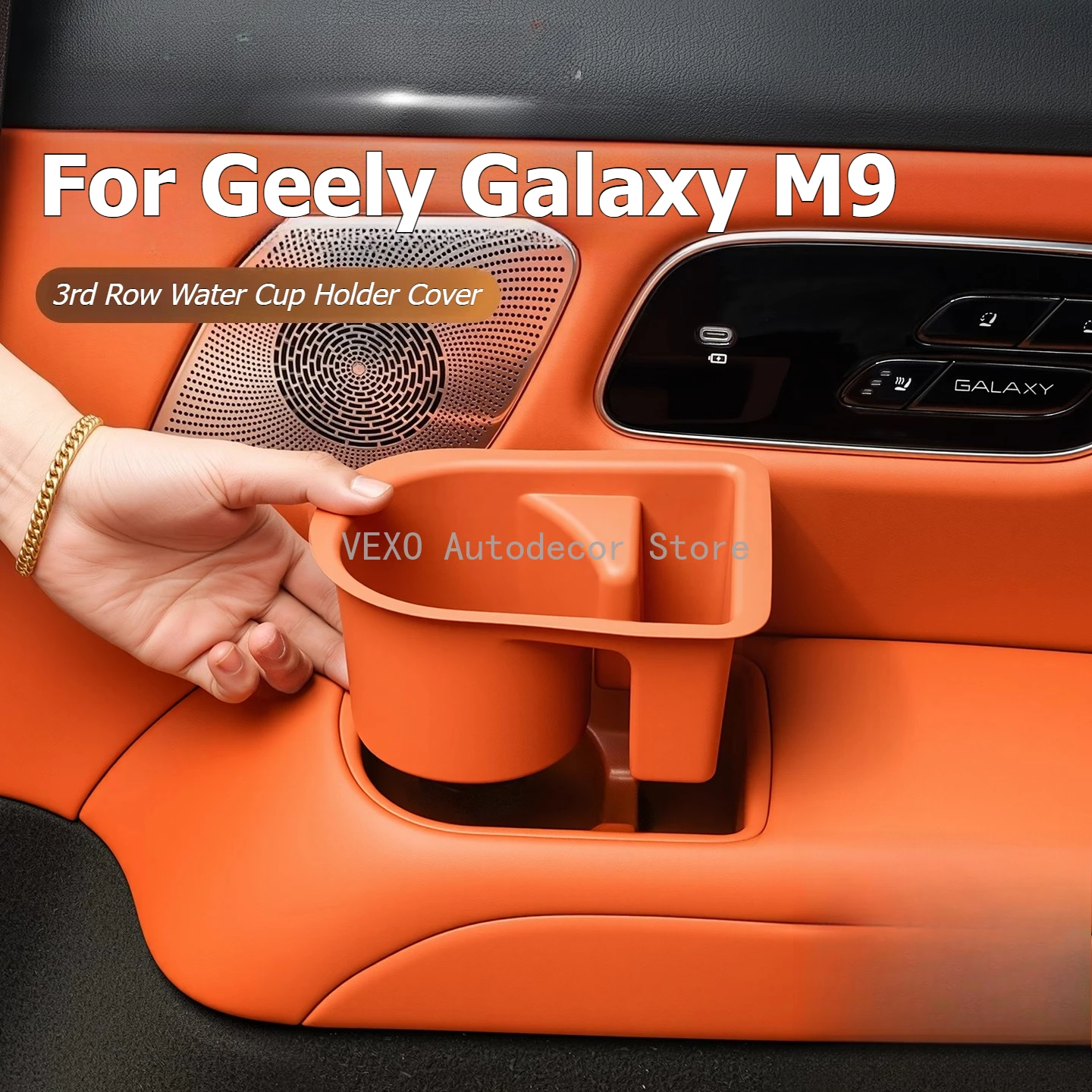 

For Geely Galaxy M9 3rd Row Cup Holder Cover Silicone Non-Slip Mat Armrest Storage Box Case Anti-Slip Pad Car Interior Accessory