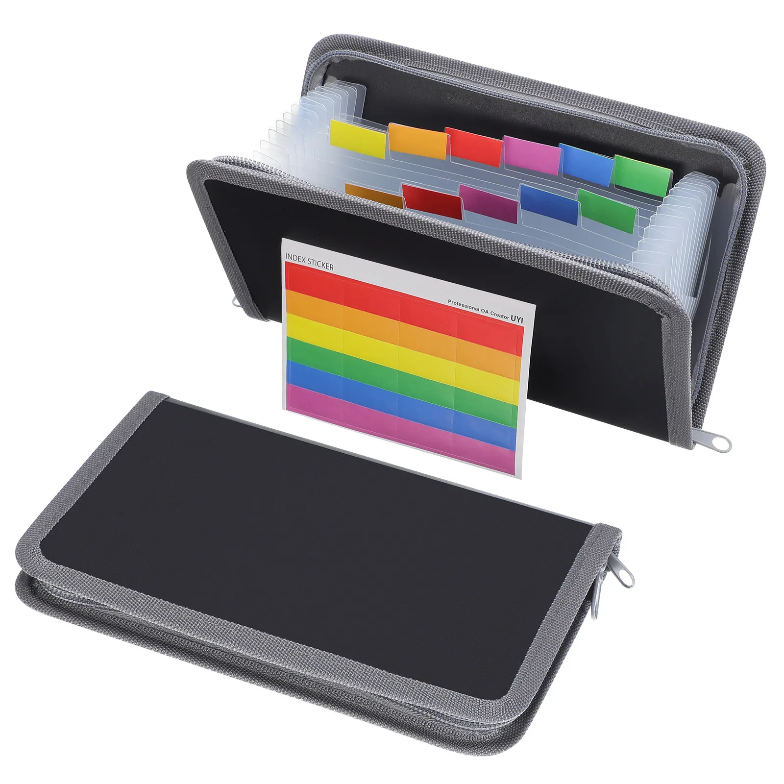 

2Pcs Large Capacity Wind Bellows File Folder Multi-Layer Receipt Organizer Portable Document Storage Bag for Office Home School