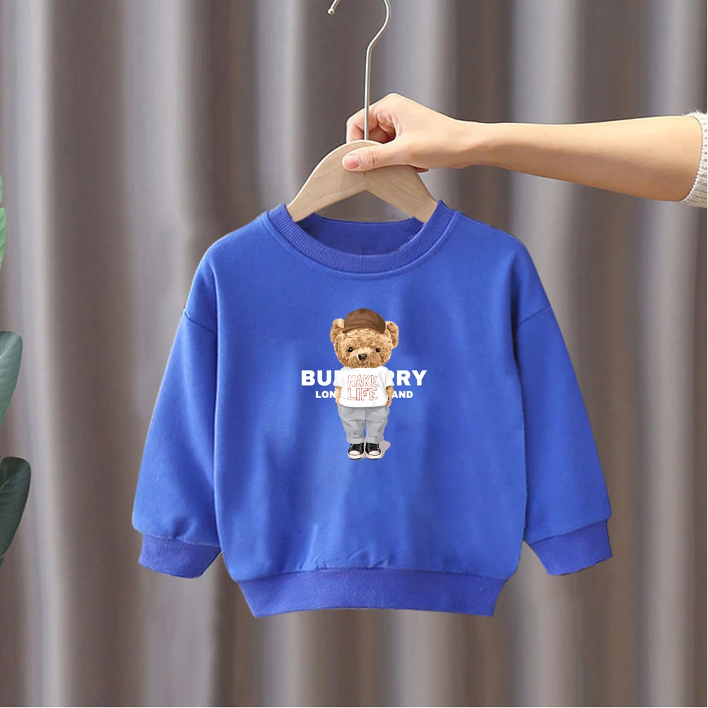 2024 New Baby Luxury Brand Pullover Sweatshirt Autumn Winter Children Cotton Print Sweater Long Sleeve Boys Girl Fashion Kid Top