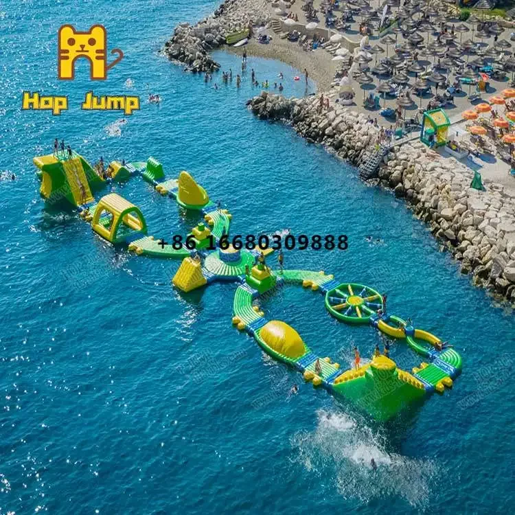 Outdoor inflatable aqua park in lake water play equipment commercial aquatic sports floating water park for adult and kids