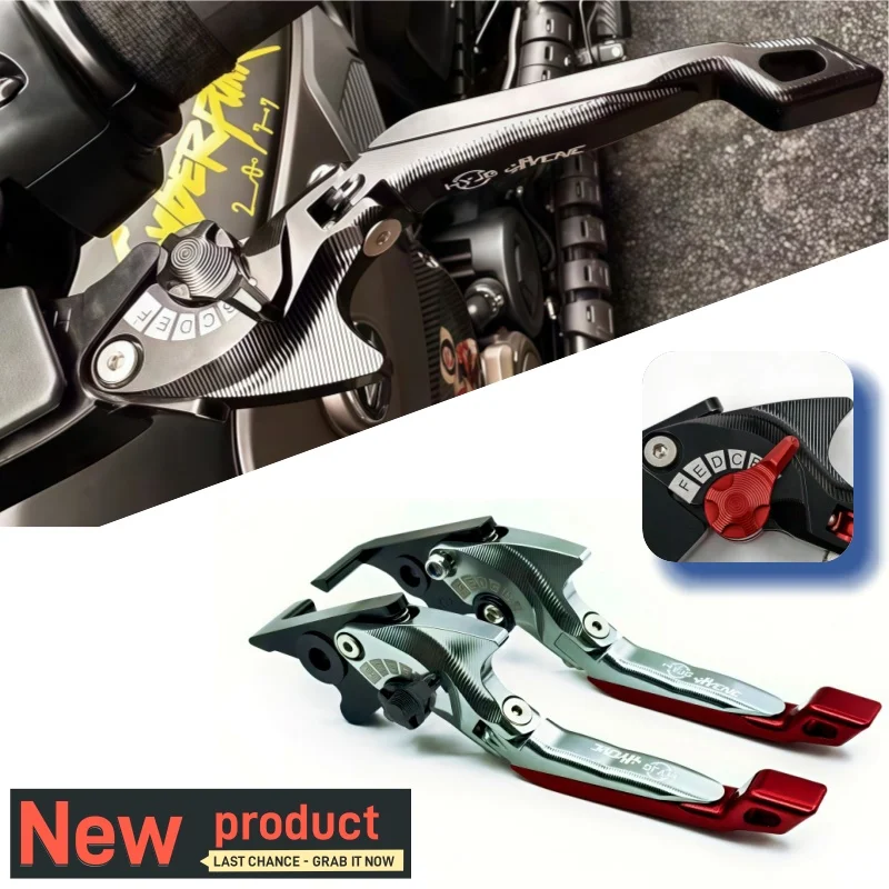 5D shark head style For Kawasaki Zephyr 1100 All Years ZZR1100 1990-1992 Motorcycle foldable adjustable handle lever